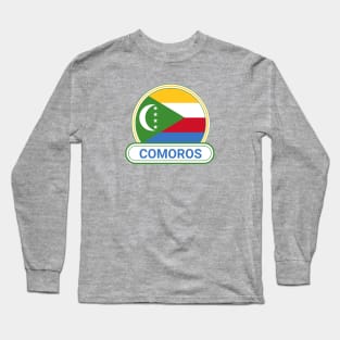 The Comoros Country Badge - The Comoros Flag Long Sleeve T-Shirt